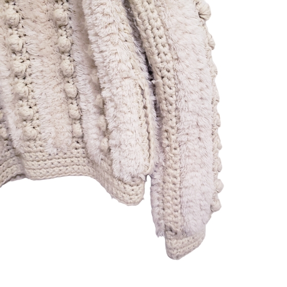 Vintage 70s Answers by Riddles Cream Jacket Sweater, Size S - Picture 7 of 10